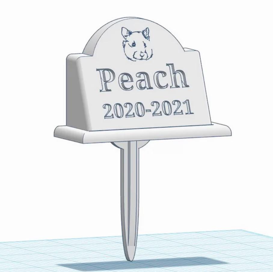 Unique Pet Funeral Marker for Hamsters/ Pigs and Rabbits / Custom Memorial Stone to Honor Your Furry Friend -Free Shipping