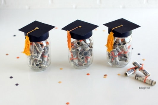 2 graduation cap mason jar cap - FREE SHIPPING