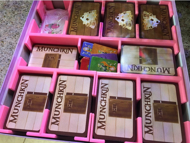 Keep Your Deluxe Munchkin Game Tidy with our Organizer for Dungeon Cards , Sleeved Cards and Custom Playmats  - Free Shipping!