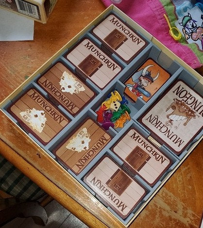 Keep Your Deluxe Munchkin Game Tidy with our Organizer for Dungeon Cards , Sleeved Cards and Custom Playmats  - Free Shipping!