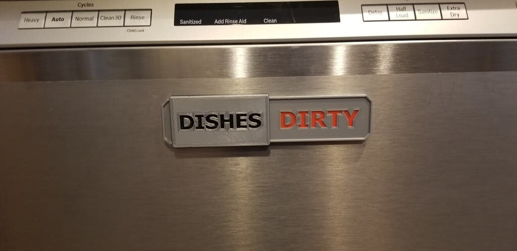 Dishwasher Alert Sign - Easily Keep Track of Dirty or Clean Dishes - Free Shipping!