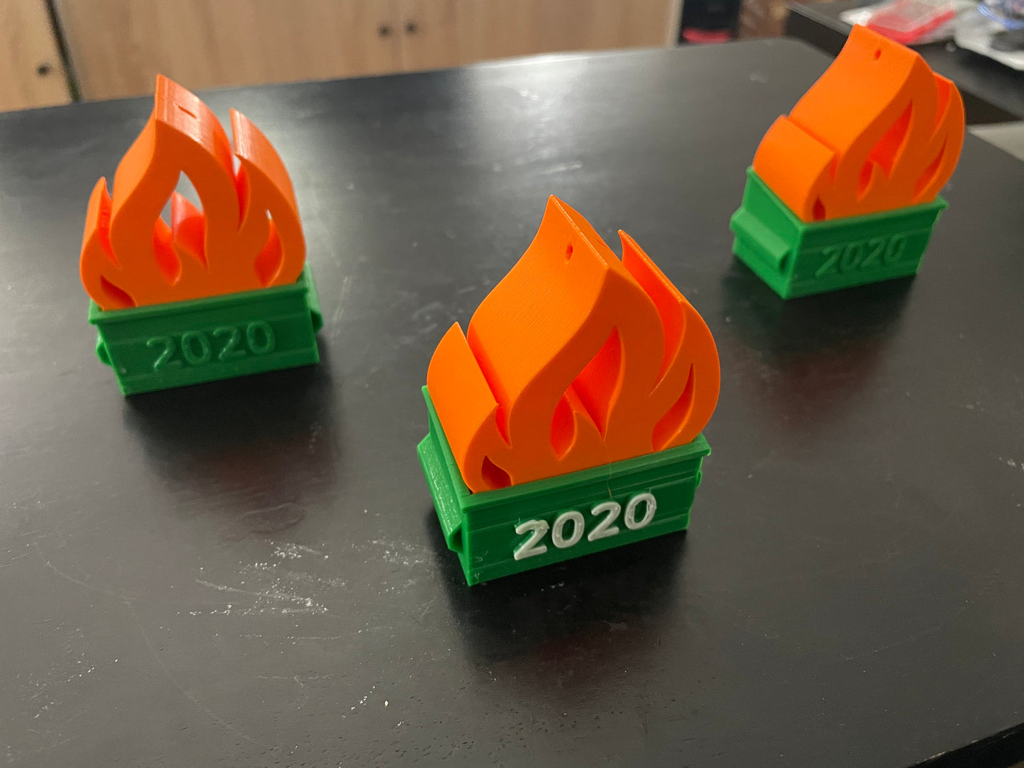 2020 Dumpster Fire Ornament / Flaming Dumpster Welcoming the New Year - Free Shipping!