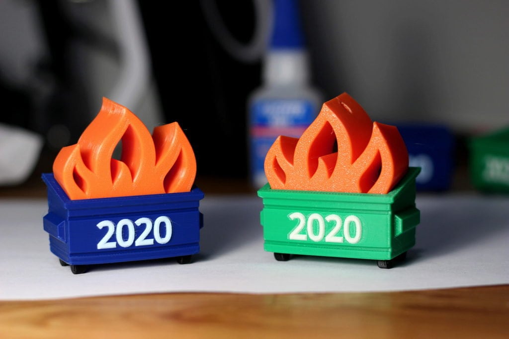 2020 Dumpster Fire Ornament / Flaming Dumpster Welcoming the New Year - Free Shipping!